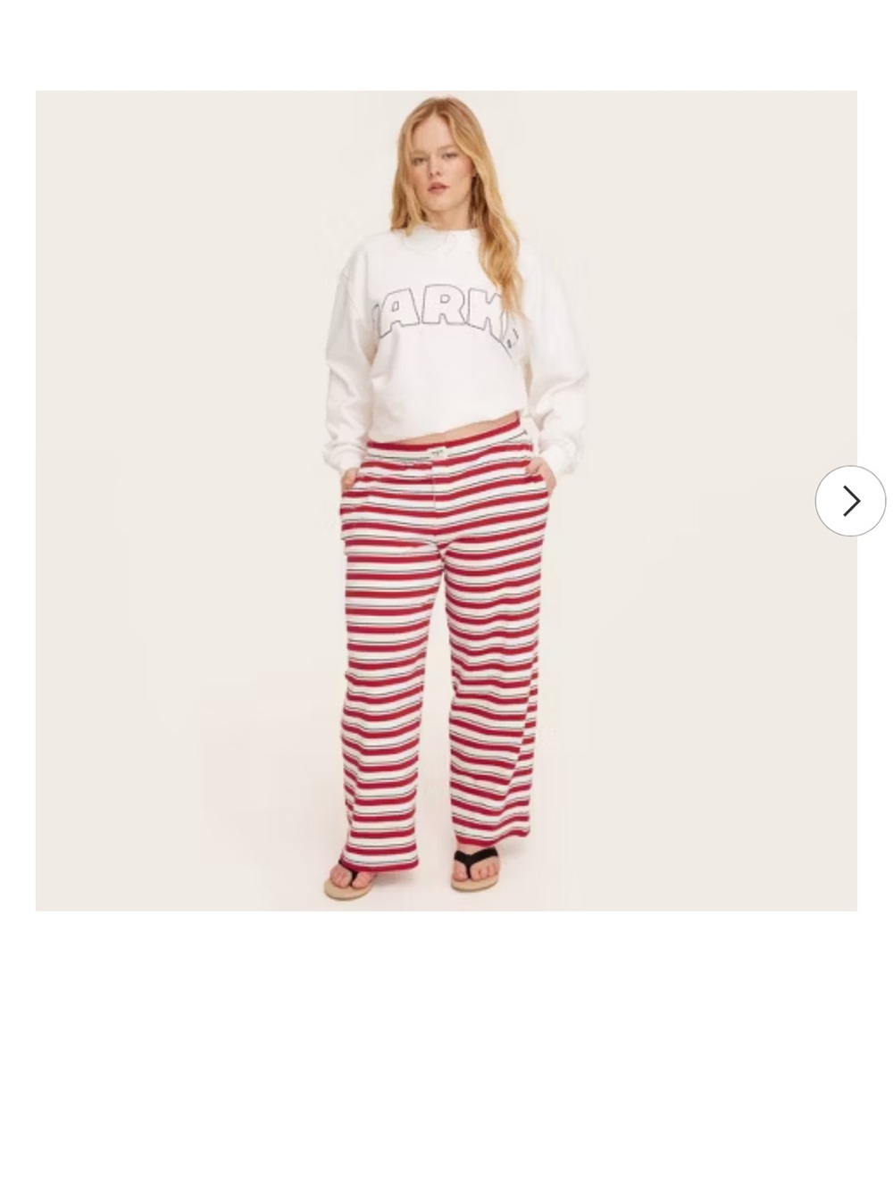 Striped Red and White Wide-Leg Pants